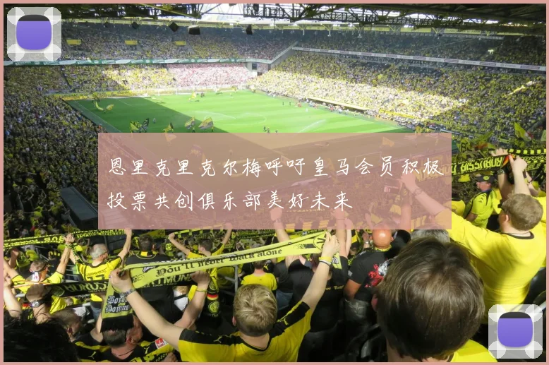 恩里克里克尔梅呼吁皇马会员积极投票共创俱乐部美好未来